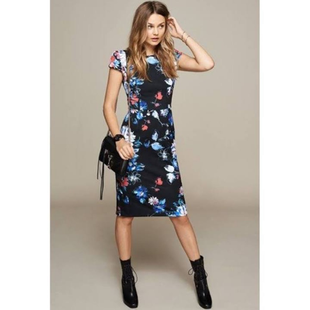 Betsy Johnson Floral Midi Dress